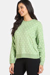 Zivame Retro Peek Jumpers Flat Knit Loungewear Top - Lime Green — thumbnail 3